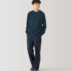 Men's Washed Heavy Weight Crew Neck Long Sleeve T-Shirt
