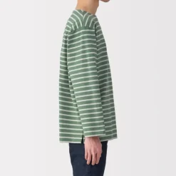 Men's Washed Heavyweight Boat Neck 9/10 Sleeve T-Shirt