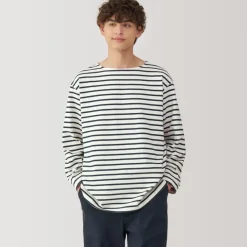 Men's Washed Heavyweight Boat Neck 9/10 Sleeve T-Shirt