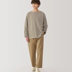 Men's Washed Heavyweight Boat Neck 9/10 Sleeve T-Shirt