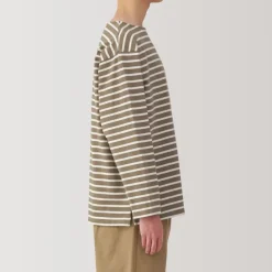 Men's Washed Heavyweight Boat Neck 9/10 Sleeve T-Shirt