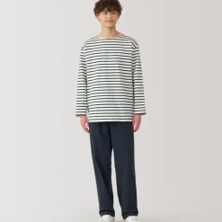 Men's Washed Heavyweight Boat Neck 9/10 Sleeve T-Shirt
