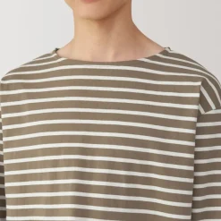 Men's Washed Heavyweight Boat Neck 9/10 Sleeve T-Shirt