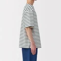 Men's Washed Heavyweight Boat Neck Half Sleeve T-Shirt