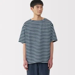 Men's Washed Heavyweight Boat Neck Half Sleeve T-Shirt