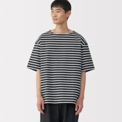 Men's Washed Heavyweight Boat Neck Half Sleeve T-Shirt