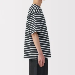 Men's Washed Heavyweight Boat Neck Half Sleeve T-Shirt