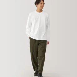Men's Washed Jersey Crew Neck Long Sleeve T-Shirt
