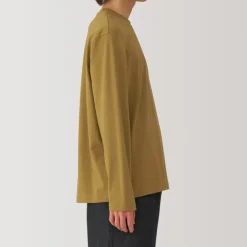 Men's Washed Jersey Crew Neck Long Sleeve T-Shirt