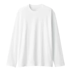 Men's Washed Jersey Crew Neck Long Sleeve T-Shirt