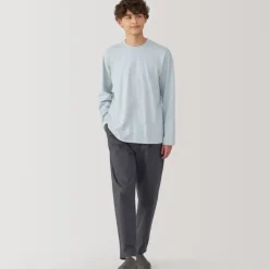 Men's Washed Jersey Crew Neck Long Sleeve T-Shirt