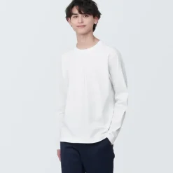 Men's Washed Jersey Crew Neck Long Sleeve T-Shirt