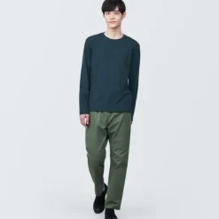 Men's Washed Jersey Crew Neck Long Sleeve T-Shirt