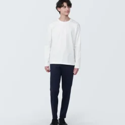 Men's Washed Jersey Crew Neck Long Sleeve T-Shirt