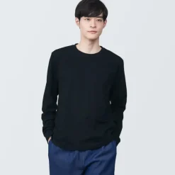 Men's Washed Jersey Crew Neck Long Sleeve T-Shirt