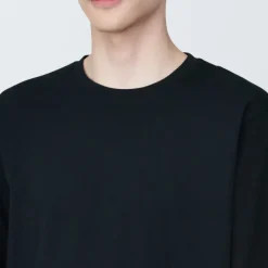 Men's Washed Jersey Crew Neck Long Sleeve T-Shirt