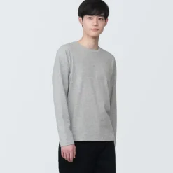 Men's Washed Jersey Crew Neck Long Sleeve T-Shirt