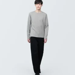 Men's Washed Jersey Crew Neck Long Sleeve T-Shirt