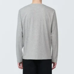 Men's Washed Jersey Crew Neck Long Sleeve T-Shirt