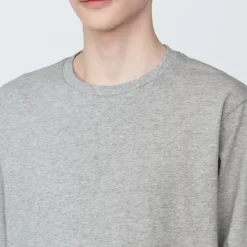 Men's Washed Jersey Crew Neck Long Sleeve T-Shirt