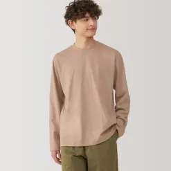 Men's Washed Jersey Crew Neck Long Sleeve T-Shirt