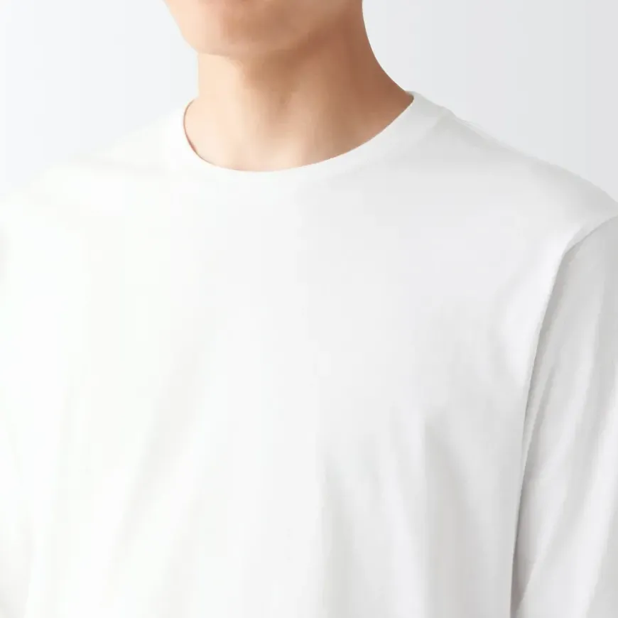 Men's Washed Jersey Long Sleeves Crew Neck T-Shirt