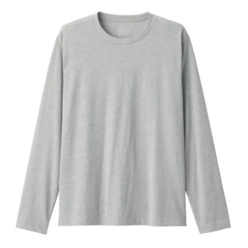 Men's Washed Jersey Long Sleeves Crew Neck T-Shirt