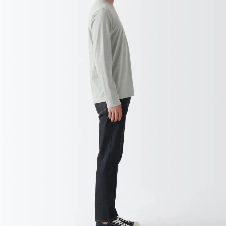 Men's Washed Jersey Long Sleeves Crew Neck T-Shirt
