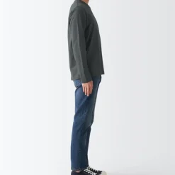 Men's Washed Jersey Long Sleeves Crew Neck T-Shirt