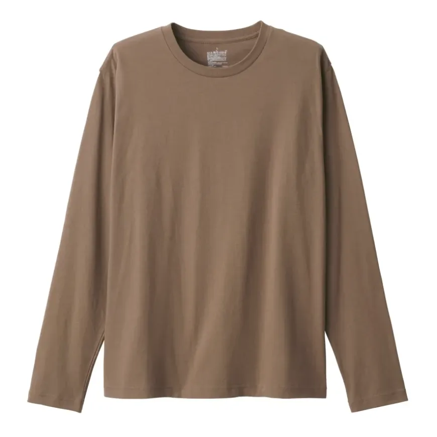 Men's Washed Jersey Long Sleeves Crew Neck T-Shirt