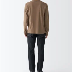 Men's Washed Jersey Long Sleeves Crew Neck T-Shirt