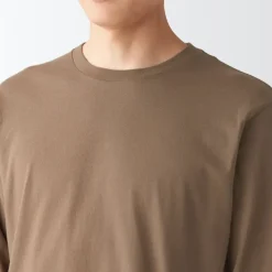 Men's Washed Jersey Long Sleeves Crew Neck T-Shirt