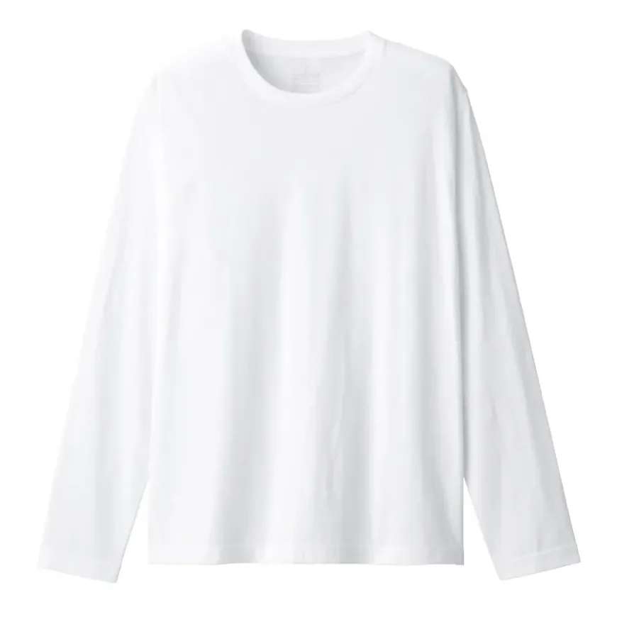 Men's Washed Jersey Long Sleeves Crew Neck T-Shirt