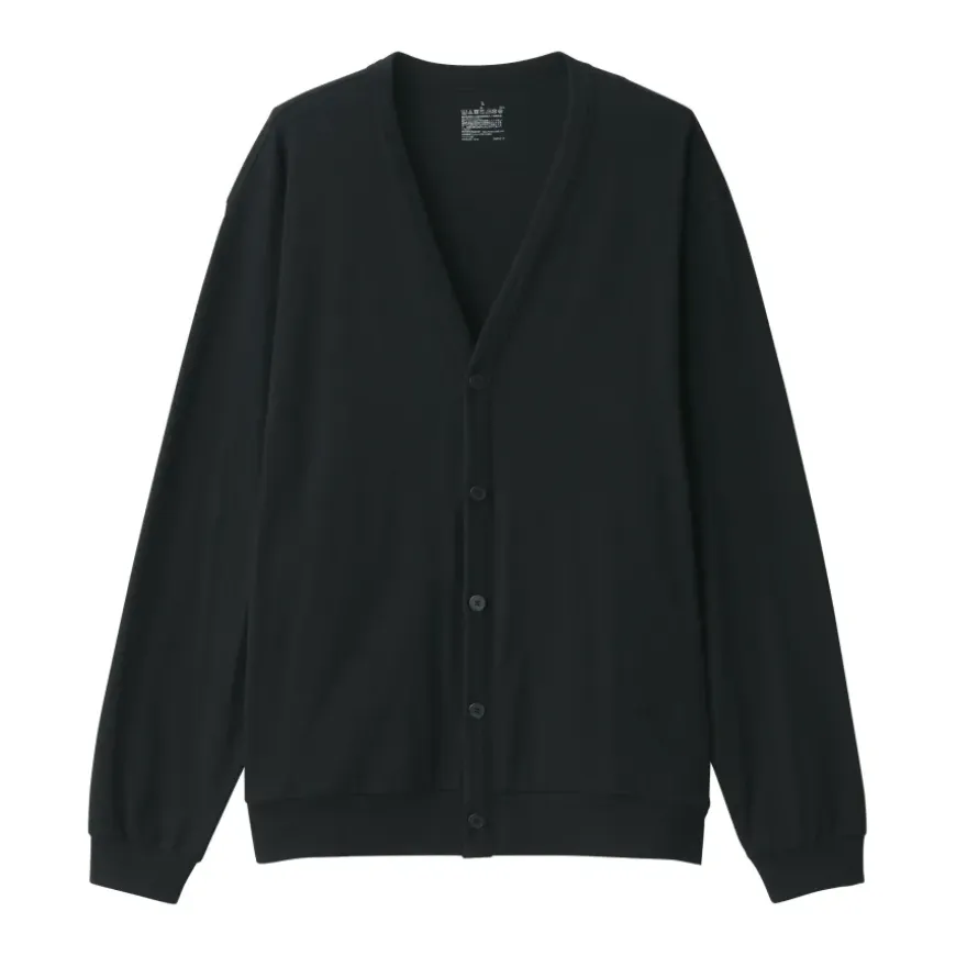 Men's Washed Jersey V-Neck Cardigan
