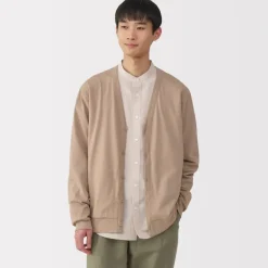 Men's Washed Jersey V-Neck Cardigan