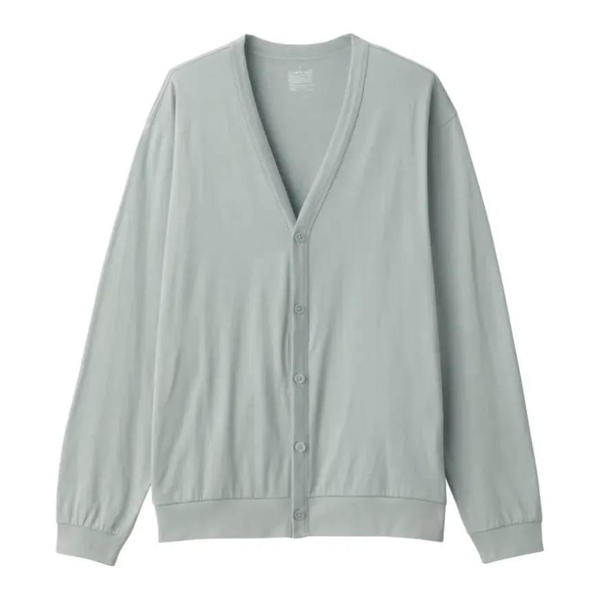 Men's Washed Jersey V-Neck Cardigan