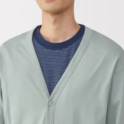 Men's Washed Jersey V-Neck Cardigan