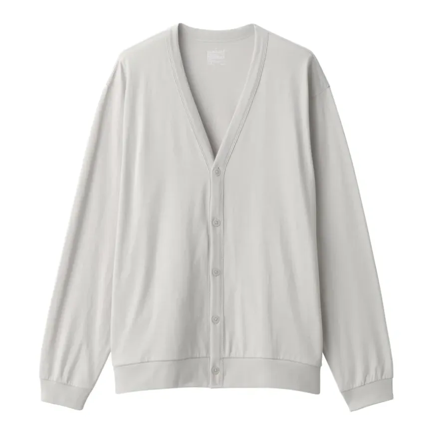 Men's Washed Jersey V-Neck Cardigan