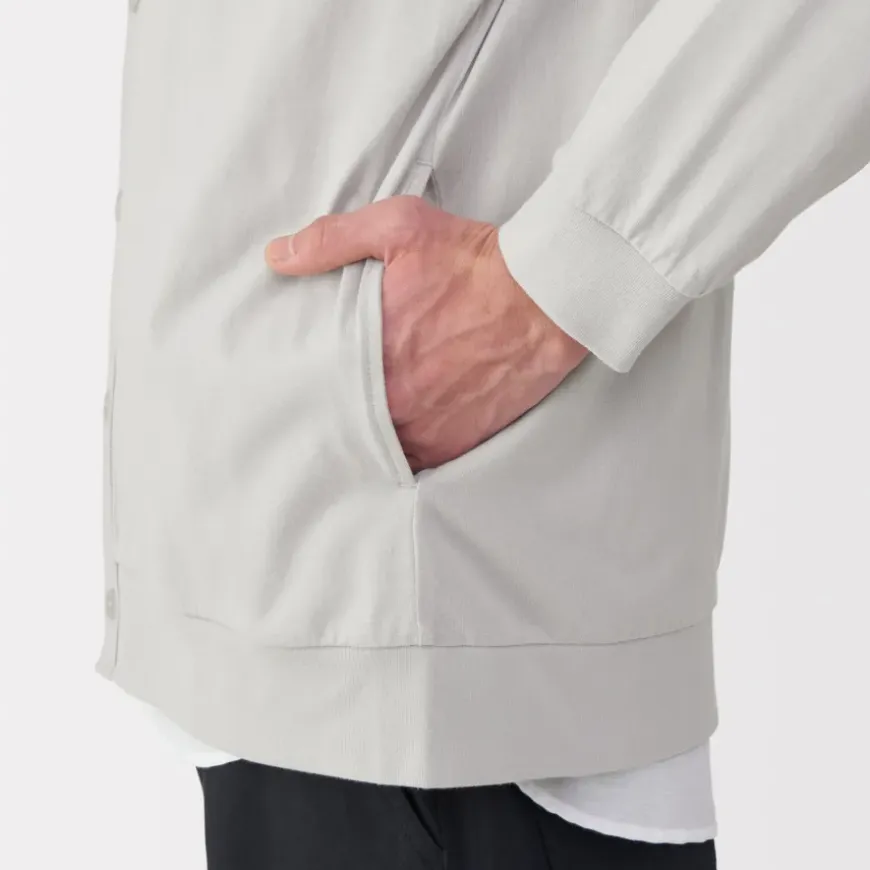 Men's Washed Jersey V-Neck Cardigan