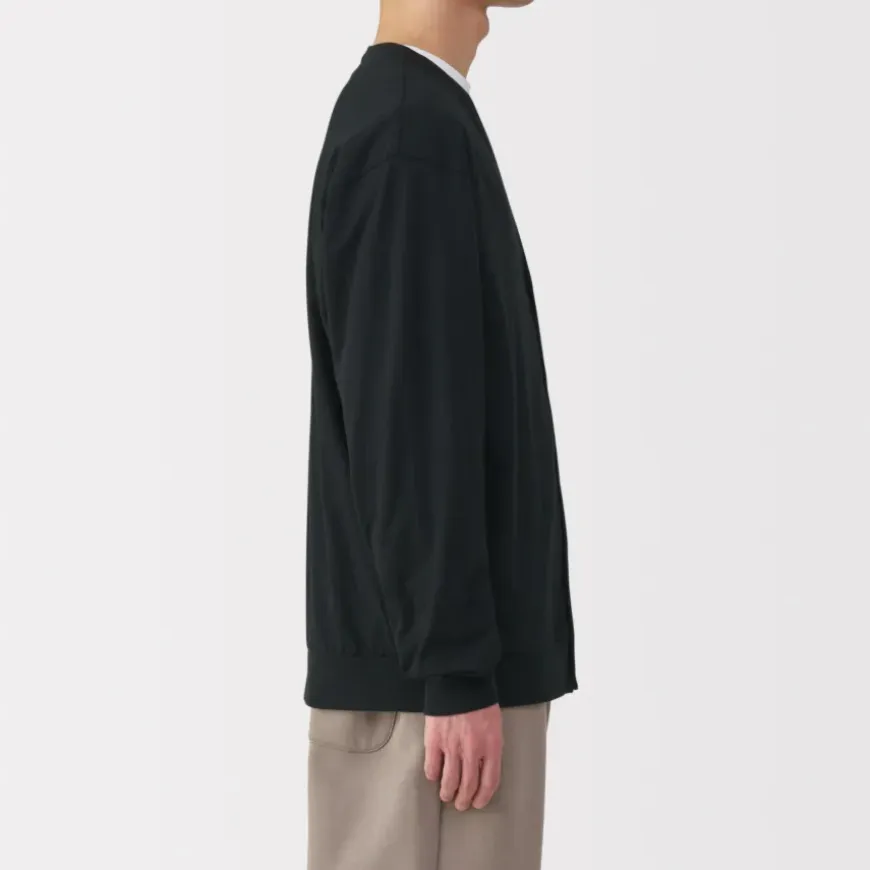 Men's Washed Jersey V-Neck Cardigan