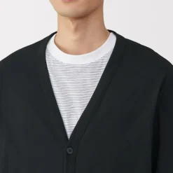 Men's Washed Jersey V-Neck Cardigan