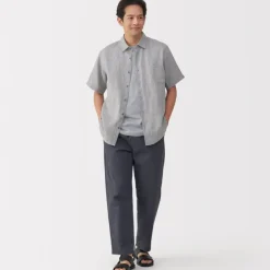 Men's Washed Linen Short Sleeve Shirt
