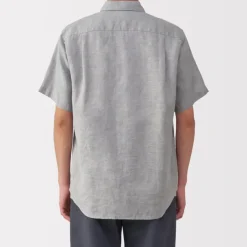 Men's Washed Linen Short Sleeve Shirt