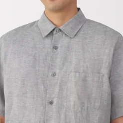 Men's Washed Linen Short Sleeve Shirt