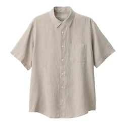 Men's Washed Linen Short Sleeve Shirt