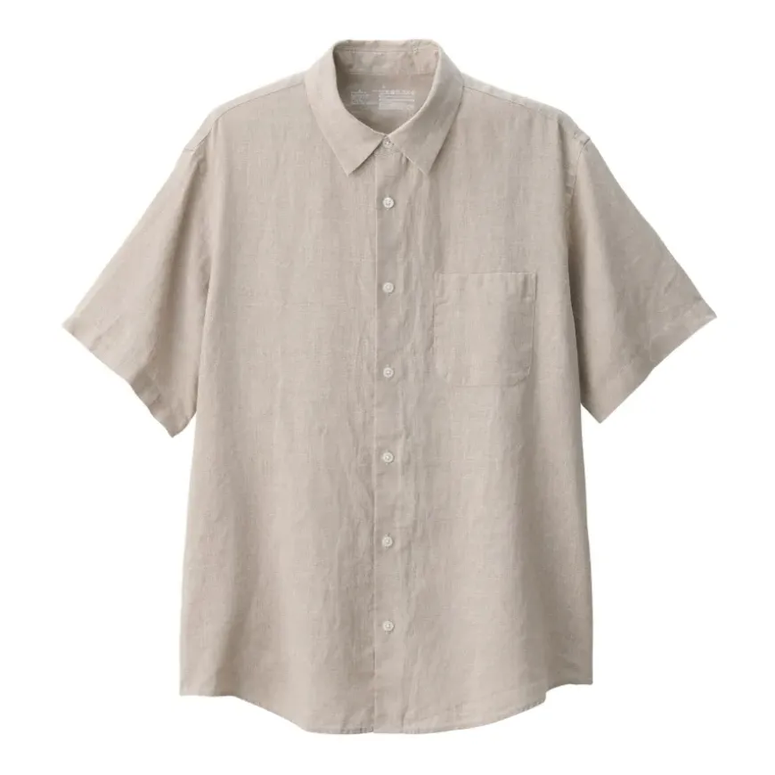Men's Washed Linen Short Sleeve Shirt