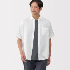 Men's Washed Linen Short Sleeve Shirt