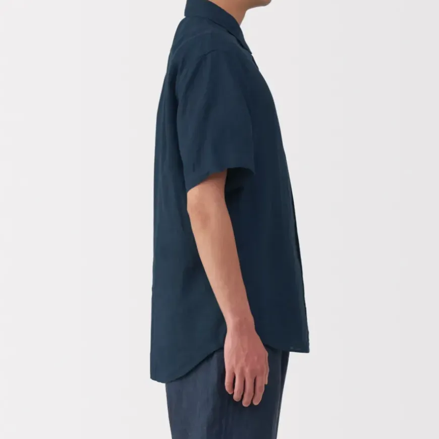 Men's Washed Linen Short Sleeve Shirt