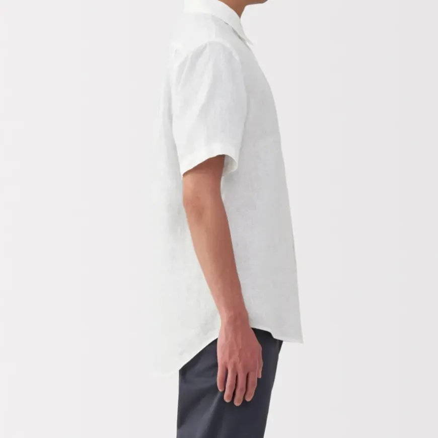 Men's Washed Linen Short Sleeve Shirt