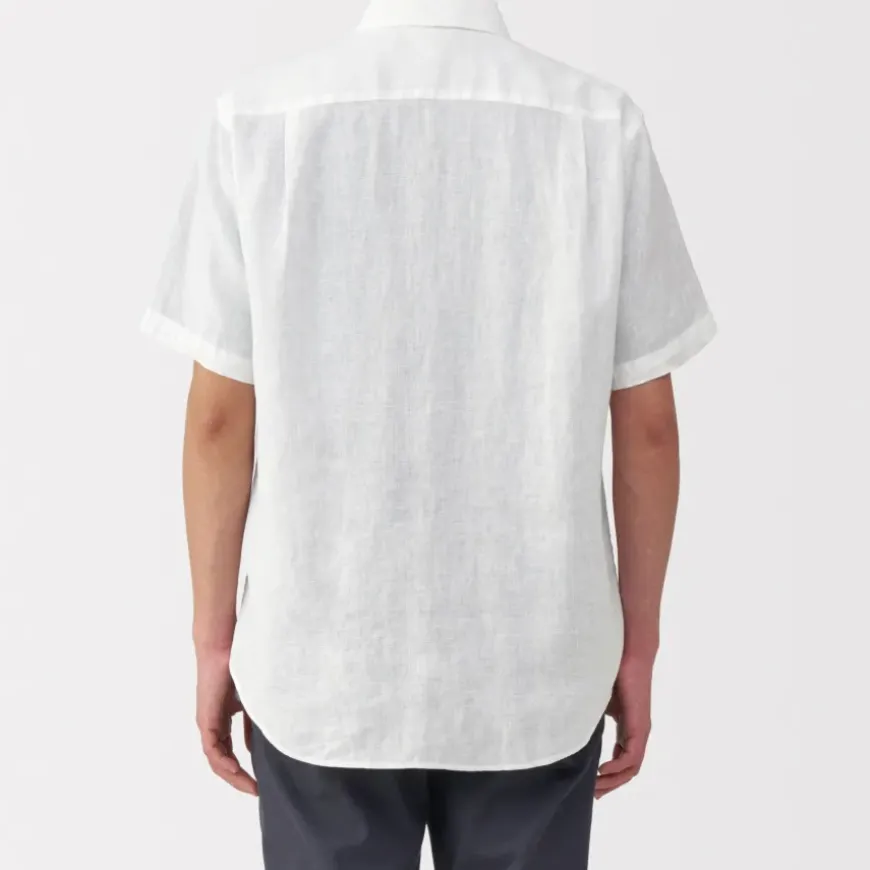 Men's Washed Linen Short Sleeve Shirt